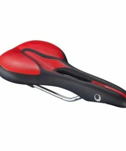 Bike Attitude Sport GSS Cykelsadel M. Affjedring, Sort/rød